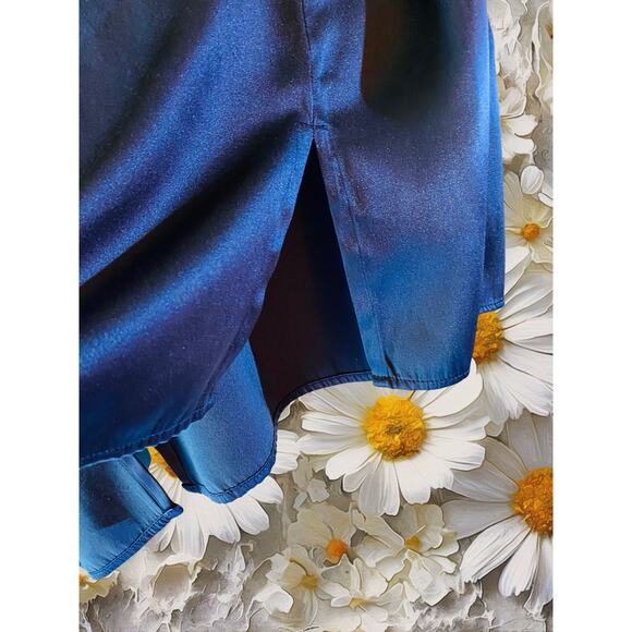 Minimalist Nipon Studio Vintage Women M Silky Long Sleeve Button Career Blouse - Picture 8 of 10